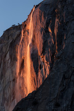 Firefall In Yosemite National Park, California