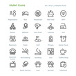 © Marc - Hotel Icons - Outline styled icons, designed to 48 x 48 pixel grid. Editable stroke.