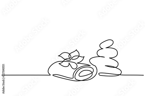 Continuous One Line Drawing Spa Cosmetic Beautiful Flower With Towel And Zen Basalt Stones Vector Illustration Buy This Stock Vector And Explore Similar Vectors At Adobe Stock Adobe Stock