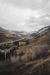 Wall Mural - Landscape view of East Vail with the Gore Range in the background after an autumn snow storm. 