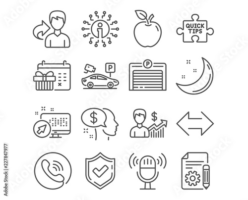 Set Of Business Growth Quick Tips And Pay Icons Parking Garage