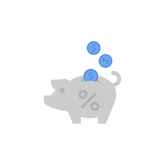 Bank, interest, money, piggy, rates two color blue and gray icon