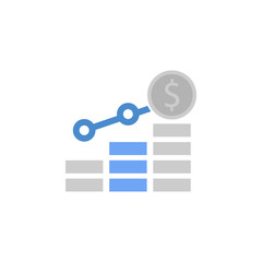 Poster - Earnings, growth, income, money two color blue and gray icon