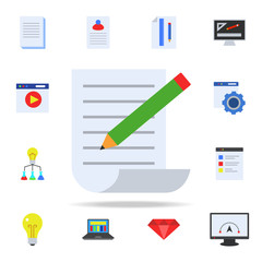 Aufkleber - pencil and record colored icon. Programming icons universal set for web and mobile