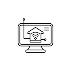 Aufkleber - Smart home control icon. Element of smart house icon for mobile concept and web apps. Thin line Smart home control icon can be used for web and mobile