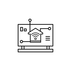Aufkleber - Smart home theater icon. Element of smart house icon for mobile concept and web apps. Thin line Smart home theater icon can be used for web and mobile