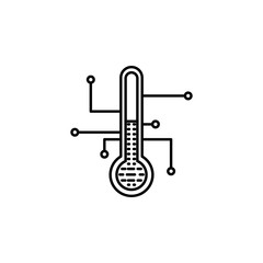 Aufkleber - Smart temperature control icon. Element of smart house icon for mobile concept and web apps. Thin line Smart temperature control icon can be used for web and mobile