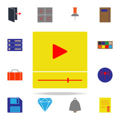 Poster - colored video player icon. web icons universal set for web and mobile