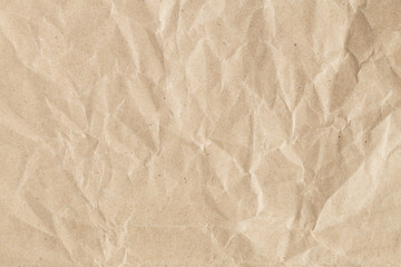 Wall Mural - Recycle brown paper crumpled texture, Old paper surface for background