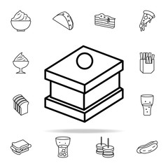 Poster - small piece of baked icon. Fast food icons universal set for web and mobile