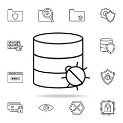 Aufkleber - bug in coins icon. Virus antivirus icons universal set for web and mobile