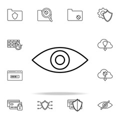 Aufkleber - eye icon. Virus antivirus icons universal set for web and mobile