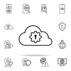 Aufkleber - cloud mechanism icon. Virus antivirus icons universal set for web and mobile