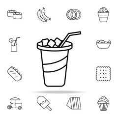 Aufkleber - iced juice in glass icon. Fast food icons universal set for web and mobile