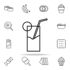 Aufkleber - juice with straw icon. Fast food icons universal set for web and mobile