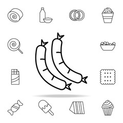 Poster - sausages icon. Fast food icons universal set for web and mobile