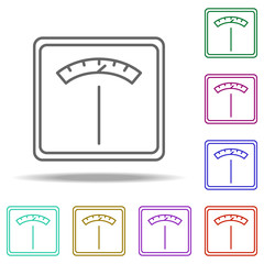 Poster - scales line icon. Elements of Medicine in multi color style icons. Simple icon for websites, web design, mobile app, info graphics