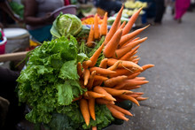 Fresh Carrots In The Market