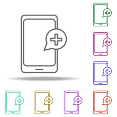 Poster - online medical services line icon. Elements of Medicine in multi color style icons. Simple icon for websites, web design, mobile app, info graphics