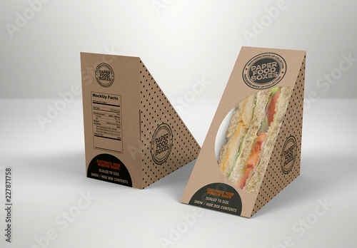 Download Sandwich Wedge Box Mockup. Buy this stock template and explore similar templates at Adobe Stock ...