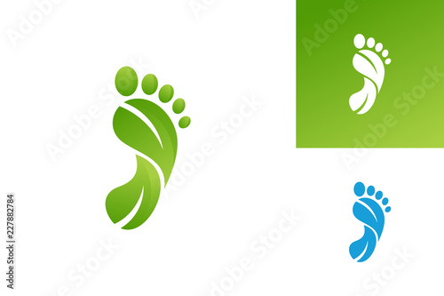 Foot Nature Logo Template Design Vector Emblem Design Concept