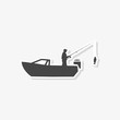 Fisherman in a boat sign, Fishing sticker