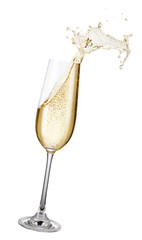 Wall Mural - glass of champagne with splash