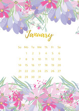 Vintage Floral Calendar 2018