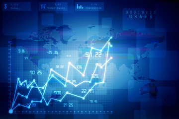 2d rendering Stock market online business concept. business Graph 