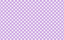 Diagonal Gingham-like Table Cloth With Lavender And White Checks. Symmetrical Overlapping Stripes In A Single Solid Color Against White Background, Similar To A Table Cloth Or A Picnic Napkin 