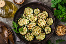 Grilled Zucchini On Plate