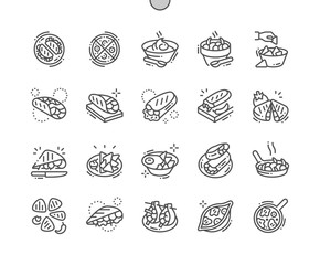 Wall Mural - Mexican food Well-crafted Pixel Perfect Vector Thin Line Icons 30 2x Grid for Web Graphics and Apps. Simple Minimal Pictogram