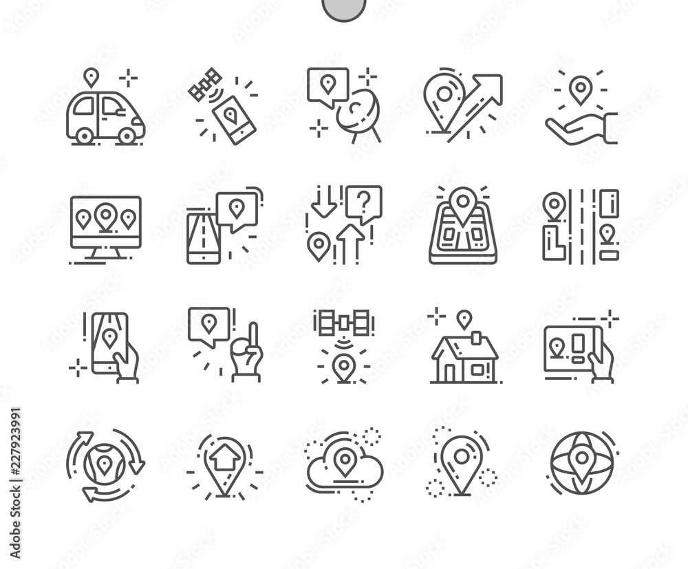 Global Navigation Well-crafted Pixel Perfect Vector Thin Line Icons 30 ...