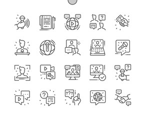 Poster - interview well-crafted pixel perfect vector thin line icons 30 2x grid for web graphics and apps. si