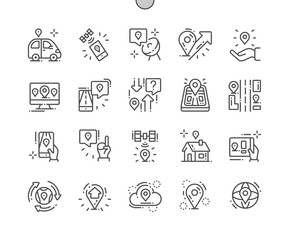 Poster - Global Navigation Well-crafted Pixel Perfect Vector Thin Line Icons 30 2x Grid for Web Graphics and Apps. Simple Minimal Pictogram