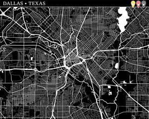 Wall Mural - Simple map of Dallas, Texas