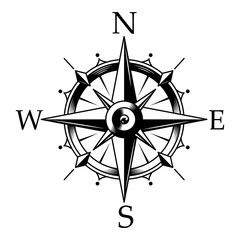 Poster - Nautical compass and wind rose concept