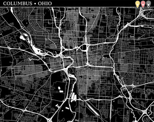 Wall Mural - Simple map of Columbus, Ohio