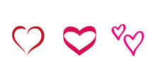 Red And Pink Heart Hand Drawing Icon