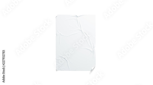 Blank White Wheatpaste Adhesive Poster Mockup Isolated 3d Rendering Empty Urban Wallpaper Mock Up Clear Adhesive Canvas For Ad Hanging Banner For Cinema Affiche Or Advertising Template Buy This Stock Photo