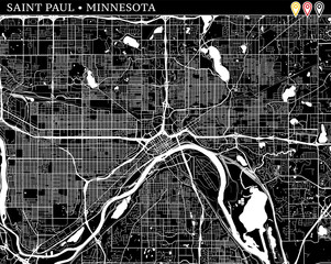 Poster - Simple map of Saint Paul, Minnesota