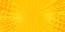 Comics Rays Background With Halftones. Vector Summer Backdrop Illustrations