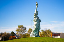Copy Of Statue Of Liberty And Blue Sky. Colmar, France