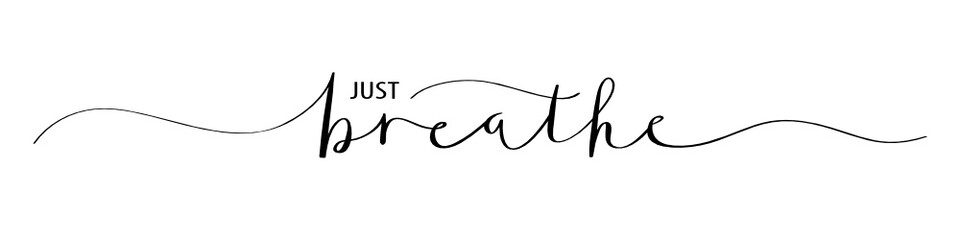 just breathe brush calligraphy banner