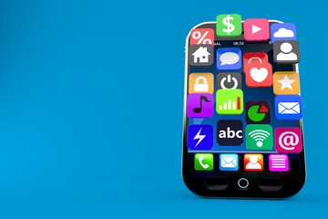 Poster - Smart phone with application icons