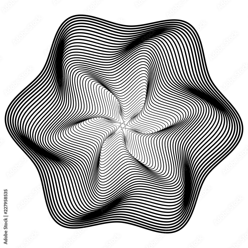 Abstract black and white circular pattern. Geometric pattern with ...