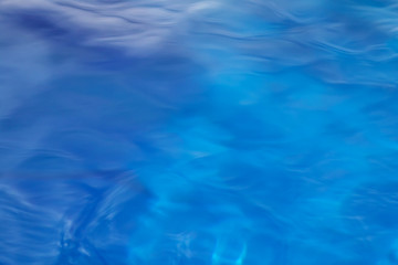 the smooth natural blue water background with bokeh abstract on the sea or ocean,vintage and soft co