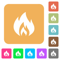 Poster - Flame rounded square flat icons