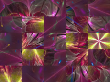 Abstract Digital Fractal Mosaic, Collage