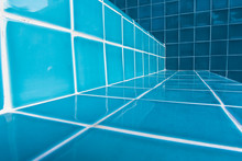 Swimming Pool Staircase Tiles In Close-up Detail